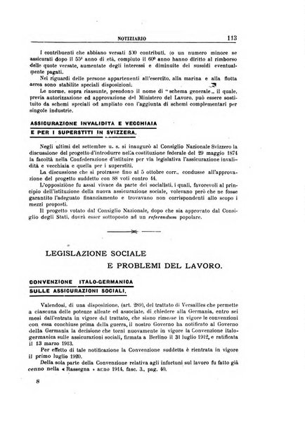 Rassegna della previdenza sociale assicurazioni e legislazione sociale, infortuni e igiene del lavoro