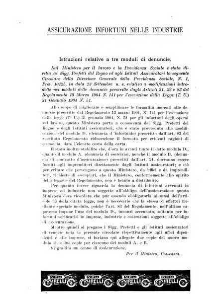 Rassegna della previdenza sociale assicurazioni e legislazione sociale, infortuni e igiene del lavoro