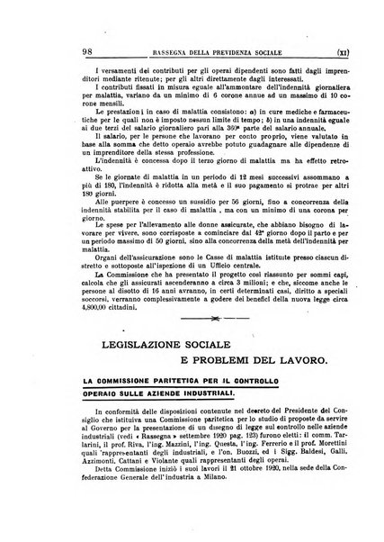 Rassegna della previdenza sociale assicurazioni e legislazione sociale, infortuni e igiene del lavoro