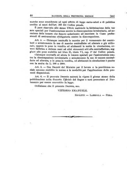 Rassegna della previdenza sociale assicurazioni e legislazione sociale, infortuni e igiene del lavoro