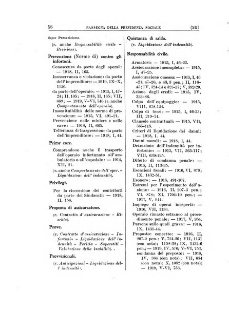 Rassegna della previdenza sociale assicurazioni e legislazione sociale, infortuni e igiene del lavoro