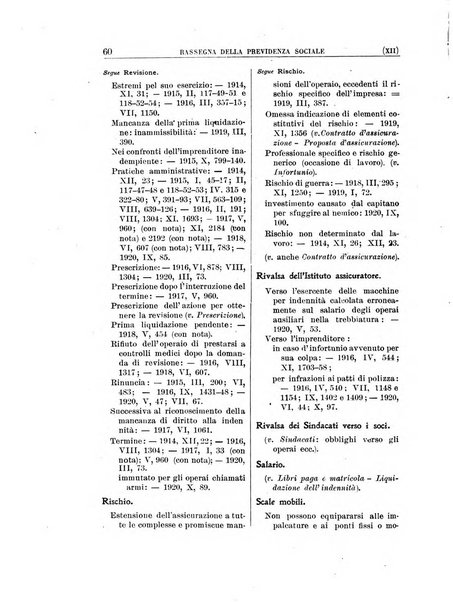 Rassegna della previdenza sociale assicurazioni e legislazione sociale, infortuni e igiene del lavoro