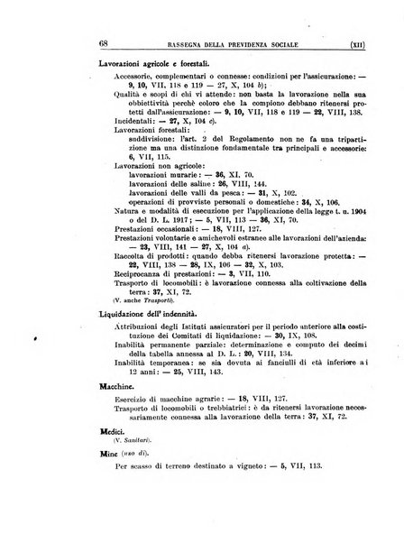 Rassegna della previdenza sociale assicurazioni e legislazione sociale, infortuni e igiene del lavoro