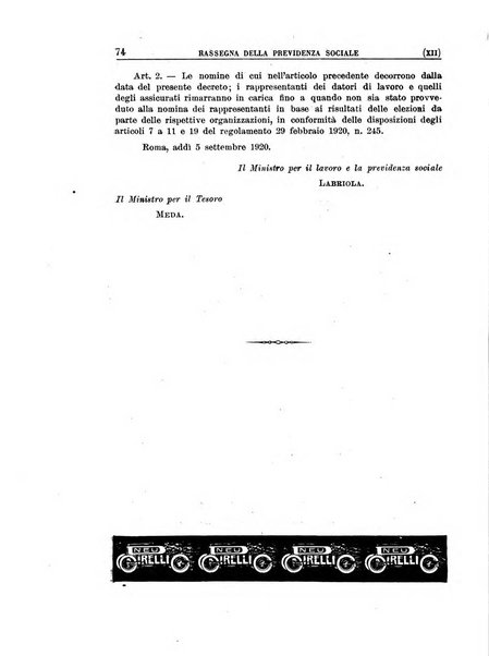 Rassegna della previdenza sociale assicurazioni e legislazione sociale, infortuni e igiene del lavoro