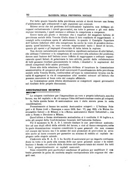 Rassegna della previdenza sociale assicurazioni e legislazione sociale, infortuni e igiene del lavoro