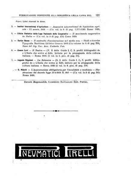 Rassegna della previdenza sociale assicurazioni e legislazione sociale, infortuni e igiene del lavoro