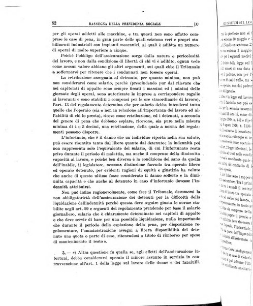 Rassegna della previdenza sociale assicurazioni e legislazione sociale, infortuni e igiene del lavoro