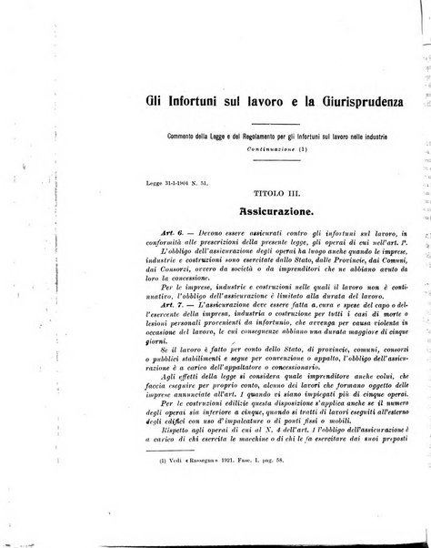 Rassegna della previdenza sociale assicurazioni e legislazione sociale, infortuni e igiene del lavoro