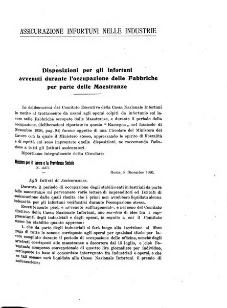 Rassegna della previdenza sociale assicurazioni e legislazione sociale, infortuni e igiene del lavoro