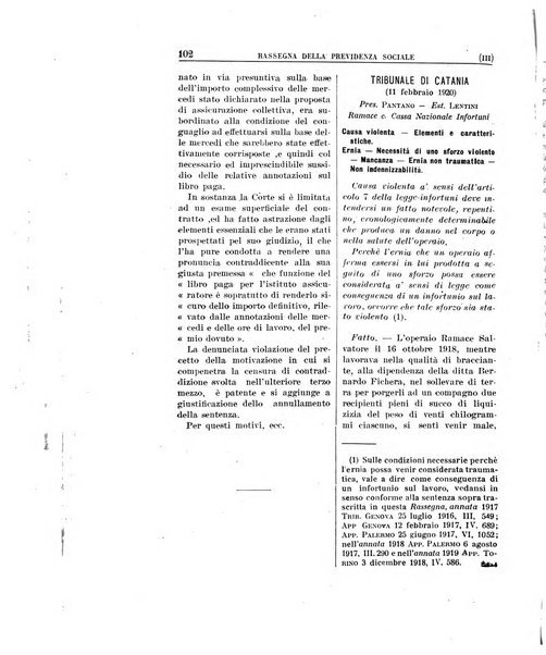 Rassegna della previdenza sociale assicurazioni e legislazione sociale, infortuni e igiene del lavoro