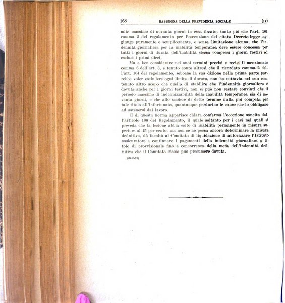 Rassegna della previdenza sociale assicurazioni e legislazione sociale, infortuni e igiene del lavoro