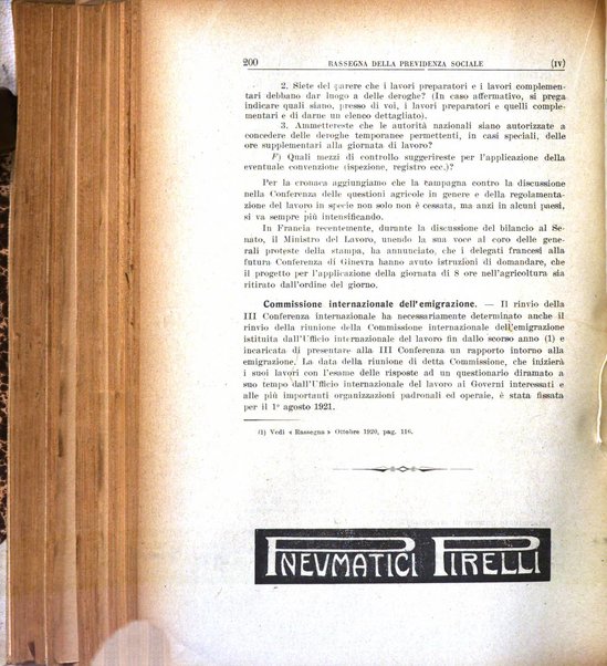 Rassegna della previdenza sociale assicurazioni e legislazione sociale, infortuni e igiene del lavoro