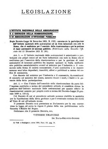 Rassegna della previdenza sociale assicurazioni e legislazione sociale, infortuni e igiene del lavoro