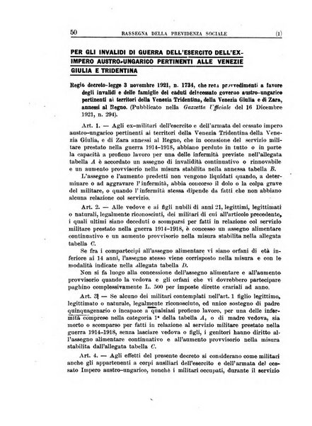 Rassegna della previdenza sociale assicurazioni e legislazione sociale, infortuni e igiene del lavoro