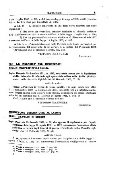 Rassegna della previdenza sociale assicurazioni e legislazione sociale, infortuni e igiene del lavoro