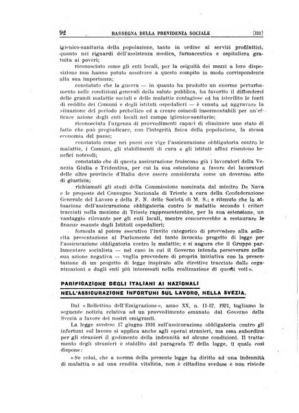 Rassegna della previdenza sociale assicurazioni e legislazione sociale, infortuni e igiene del lavoro