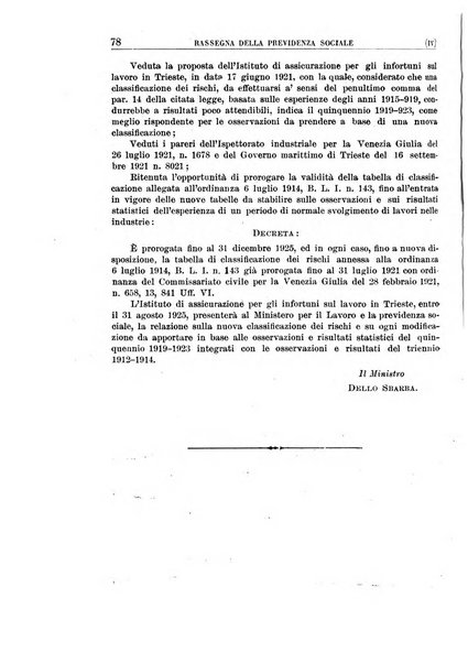 Rassegna della previdenza sociale assicurazioni e legislazione sociale, infortuni e igiene del lavoro