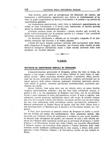 Rassegna della previdenza sociale assicurazioni e legislazione sociale, infortuni e igiene del lavoro