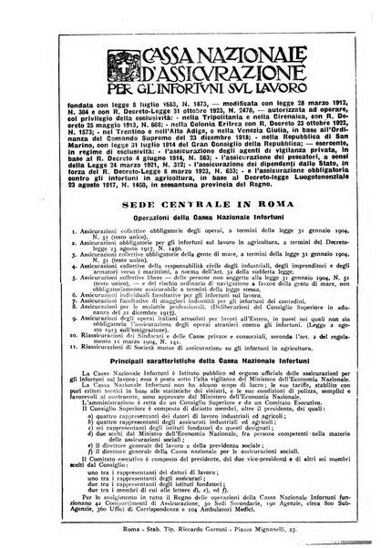 Rassegna della previdenza sociale assicurazioni e legislazione sociale, infortuni e igiene del lavoro