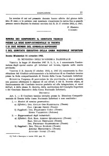 Rassegna della previdenza sociale assicurazioni e legislazione sociale, infortuni e igiene del lavoro