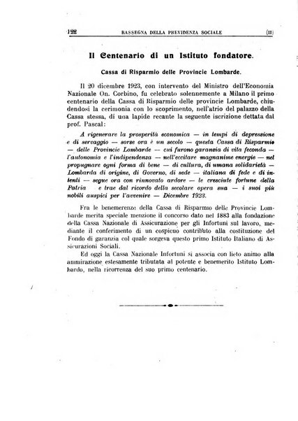 Rassegna della previdenza sociale assicurazioni e legislazione sociale, infortuni e igiene del lavoro