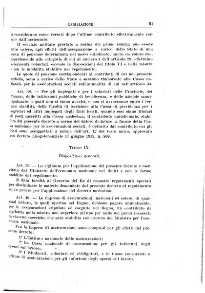 Rassegna della previdenza sociale assicurazioni e legislazione sociale, infortuni e igiene del lavoro