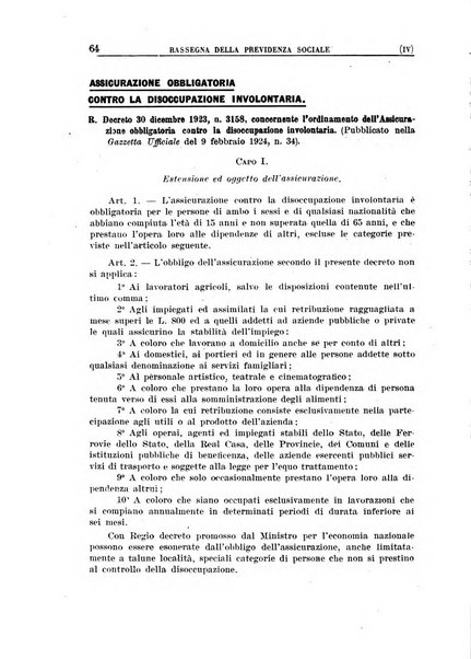 Rassegna della previdenza sociale assicurazioni e legislazione sociale, infortuni e igiene del lavoro