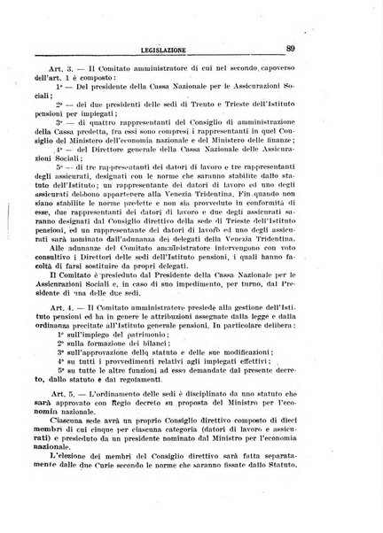 Rassegna della previdenza sociale assicurazioni e legislazione sociale, infortuni e igiene del lavoro