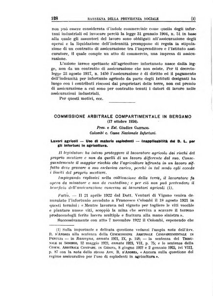 Rassegna della previdenza sociale assicurazioni e legislazione sociale, infortuni e igiene del lavoro