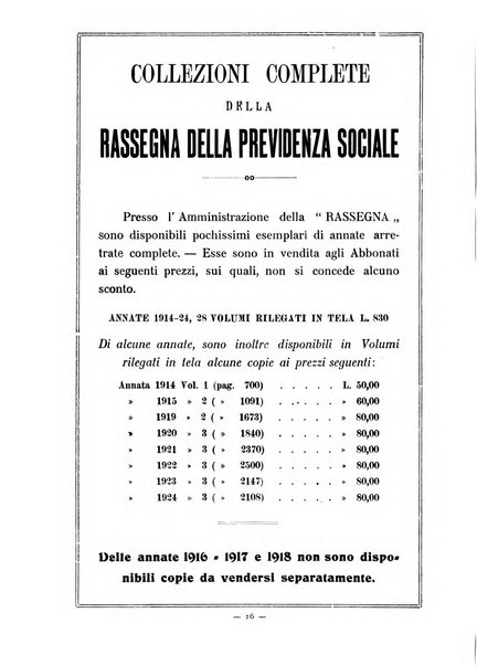 Rassegna della previdenza sociale assicurazioni e legislazione sociale, infortuni e igiene del lavoro