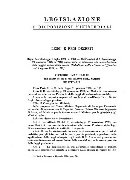 Rassegna della previdenza sociale assicurazioni e legislazione sociale, infortuni e igiene del lavoro