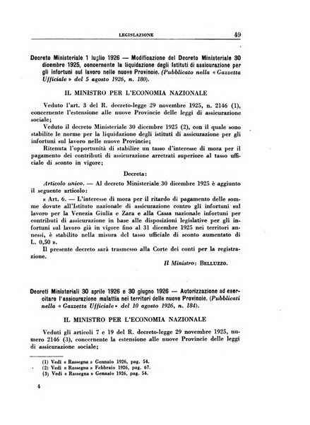 Rassegna della previdenza sociale assicurazioni e legislazione sociale, infortuni e igiene del lavoro