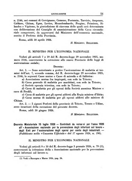 Rassegna della previdenza sociale assicurazioni e legislazione sociale, infortuni e igiene del lavoro