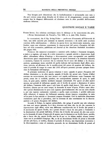 Rassegna della previdenza sociale assicurazioni e legislazione sociale, infortuni e igiene del lavoro