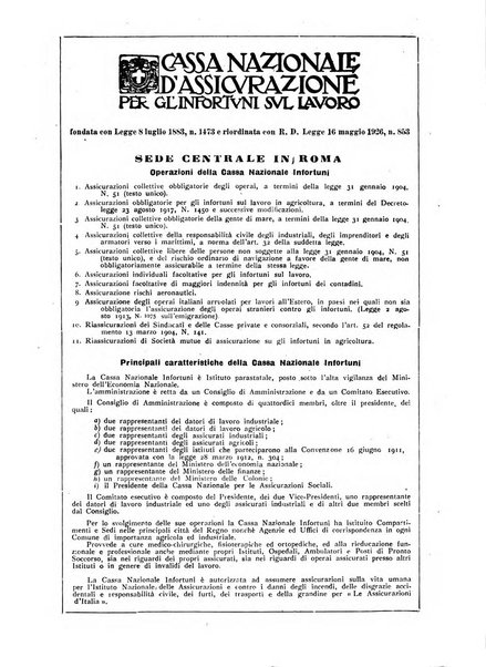 Rassegna della previdenza sociale assicurazioni e legislazione sociale, infortuni e igiene del lavoro