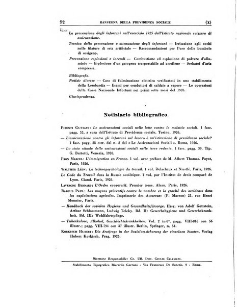Rassegna della previdenza sociale assicurazioni e legislazione sociale, infortuni e igiene del lavoro