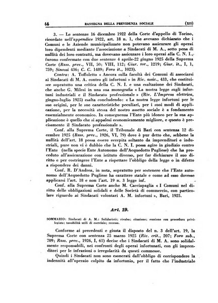 Rassegna della previdenza sociale assicurazioni e legislazione sociale, infortuni e igiene del lavoro