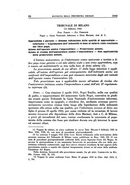 Rassegna della previdenza sociale assicurazioni e legislazione sociale, infortuni e igiene del lavoro