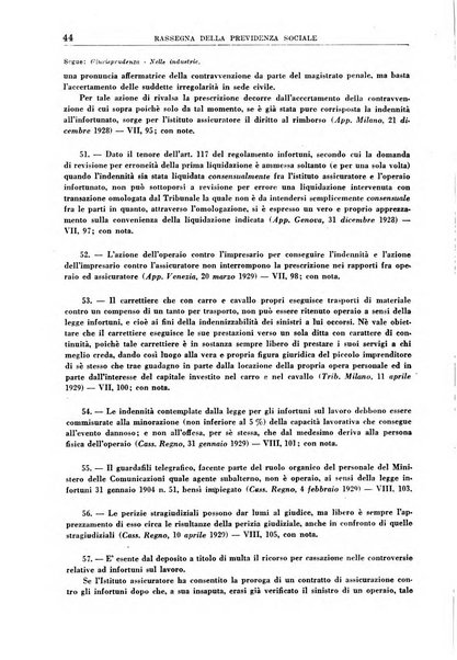 Rassegna della previdenza sociale assicurazioni e legislazione sociale, infortuni e igiene del lavoro