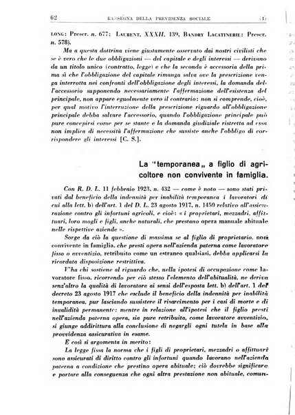 Rassegna della previdenza sociale assicurazioni e legislazione sociale, infortuni e igiene del lavoro