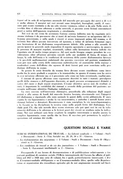 Rassegna della previdenza sociale assicurazioni e legislazione sociale, infortuni e igiene del lavoro