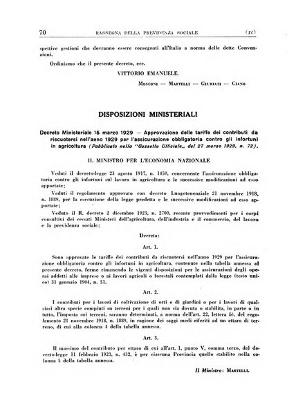 Rassegna della previdenza sociale assicurazioni e legislazione sociale, infortuni e igiene del lavoro