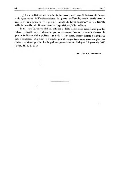 Rassegna della previdenza sociale assicurazioni e legislazione sociale, infortuni e igiene del lavoro