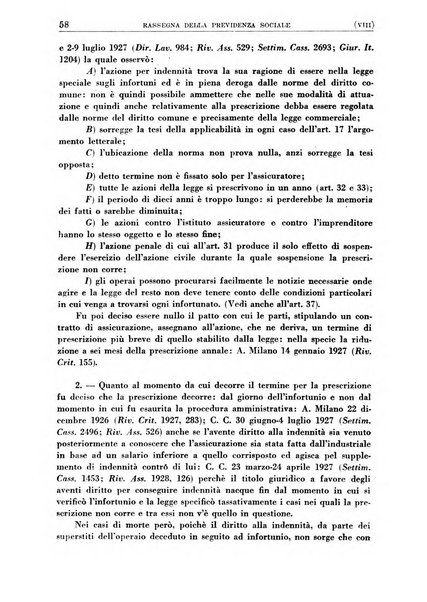 Rassegna della previdenza sociale assicurazioni e legislazione sociale, infortuni e igiene del lavoro