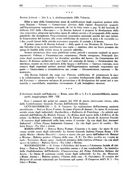 Rassegna della previdenza sociale assicurazioni e legislazione sociale, infortuni e igiene del lavoro