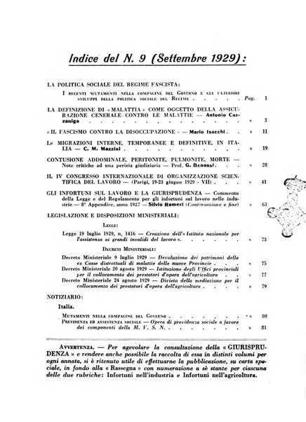 Rassegna della previdenza sociale assicurazioni e legislazione sociale, infortuni e igiene del lavoro