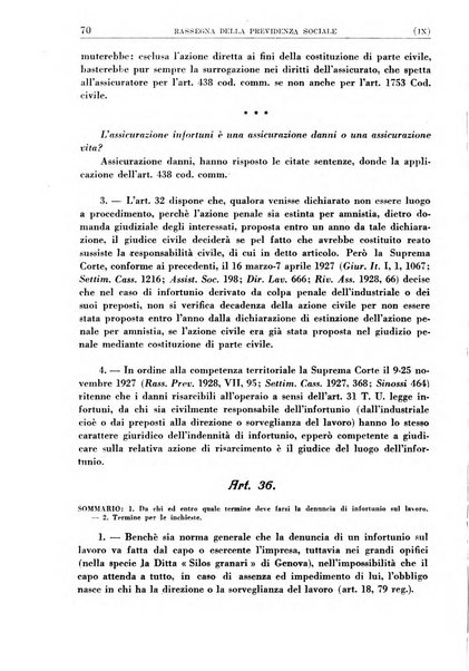 Rassegna della previdenza sociale assicurazioni e legislazione sociale, infortuni e igiene del lavoro