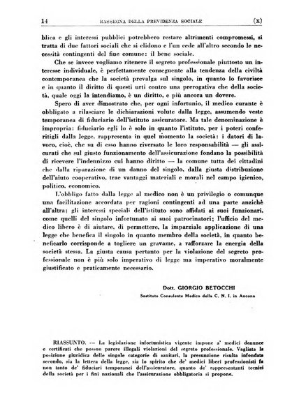 Rassegna della previdenza sociale assicurazioni e legislazione sociale, infortuni e igiene del lavoro