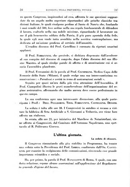 Rassegna della previdenza sociale assicurazioni e legislazione sociale, infortuni e igiene del lavoro