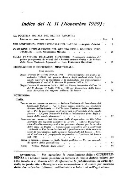 Rassegna della previdenza sociale assicurazioni e legislazione sociale, infortuni e igiene del lavoro